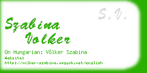 szabina volker business card